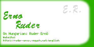 erno ruder business card